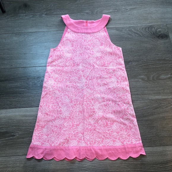 Vineyard Vines By Shep Ian Pink Pineapple Print Scalloped Hem Girls Size 10 - Picture 2 of 11